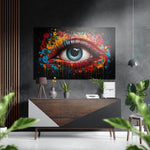 Gespat verf Popart Oog – Dibond Schilderij