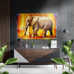 Lopende Olifant in Vurig Oranje
