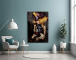 Female Clown Glass Wall Art.