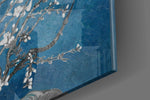 White Flowers Glass Wall Art.