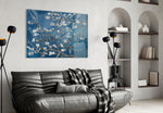 White Flowers Glass Wall Art.