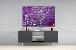 White Flowers Glass Wall Art.