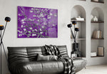 White Flowers Glass Wall Art.