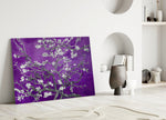 White Flowers Glass Wall Art.