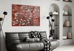 White Flowers Glass Wall Art.