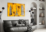 Three Towers Glass Wall Art.
