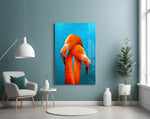 Flamingos Glass Wall Art.