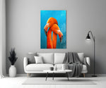 Flamingos Glass Wall Art.