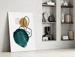 Abstract Shapes Glass Wall Art.