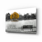 Yellow Tree Glass Wall Art.