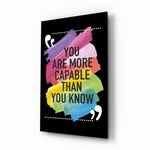 “You Are More Talented Than You Think” Glass Wall Art.
