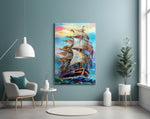 Sailboat Glass Wall Art.