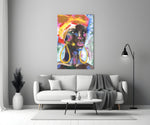 Woman with Earrings Glass Wall Art.