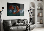 Water And Fire Glass Wall Art.