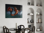 Water And Fire Glass Wall Art.