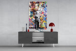 Abstract Genius Physicist Glass Art