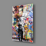 Abstract Genius Physicist Glass Art