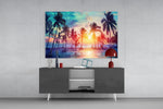 Sunset and Palms Glass Art.