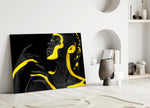 Yellow Woman Glass Wall Art.