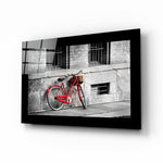Rode Fiets – Glasschilderij