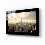 New York Skyline in Sepiatinten – Glasschilderij