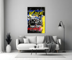 Gele graffiti boksen Duo popart – Glasschilderij