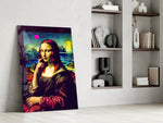 Levendige popart landschap Mona Lisa – Glasschilderij
