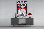 Union Jack jongen met zonnebril – Glasschilderij
