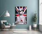 Union Jack jongen met zonnebril – Glasschilderij