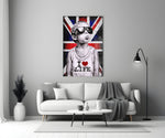 Union Jack jongen met zonnebril – Glasschilderij