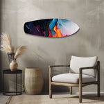 Midnight Bloom Abstract Paint Glass Wall Art.