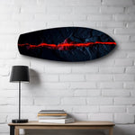 Glowing Lava Crack on Black Stone Glass Wall Art.
