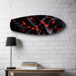 Molten Lava Cracked Stone Glass Wall Art.