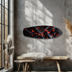 Molten Lava Cracked Stone Glass Wall Art.