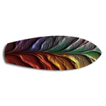 Rainbow Textured Leaf Abstract Glass Wall Art.