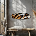 Tiger Fur Texture Glass Wall Art.