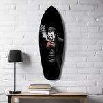Smoking Jester Dark Portrait Tempered Glass Wall Art.