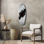 Smoke Beast Red Eyes Dark Fantasy Glass Wall Art.