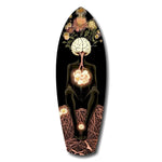 Brain Flowers Roots Surreal Glass Wall Art.
