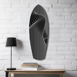 Op Art Wave Pinstripe Geometric Glass Wall Art.