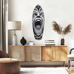 Screaming Face Op Art Swirl Surreal Glass Wall Art.