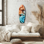 Coastal Cliffs Painterly Ocean Wave Glass Wall Art.