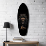 Gold Proud Savanna Lion Glass Wall Art