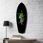 Geometric Symbols Green Splatter Gamer Glass Wall Art.
