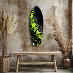 Neon Green Black Graffiti Street Art Glass Wall Art.