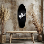 Vibe Feather Typography Minimal Glass Wall Art.
