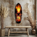 Basketball Sunset Cityscape Drip Glass Wall Art.