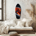 Snowboarder Fire Trail Adrenaline Glass Wall Art.