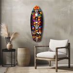 Colorful Skulls Glass Wall Art