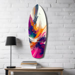 Abstract Paint Brushes Glass Wall Art